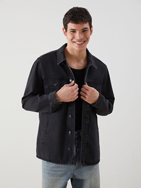 XSIDE Regular Fit Uzun Kollu Erkek Jean Gömlek - S54459Z8-326