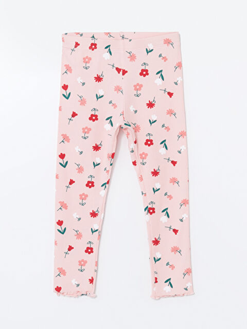 LCW Kids Beli Lastikli Çiçekli Kız Çocuk Tayt - S54480Z1-LT4