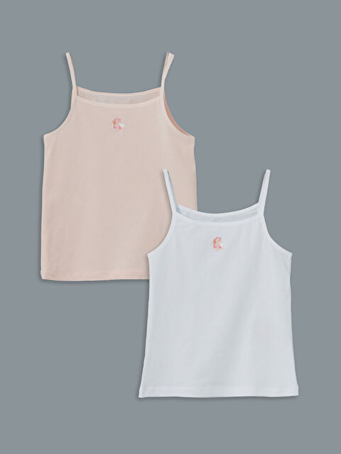 LCW Kids Kare Yaka Kız Çocuk Atlet 2'li - S54499Z4-FWH