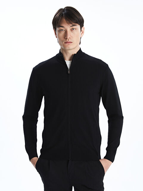 LCW Vision Standart Kalıp Dik Yaka Erkek Triko Hırka - S54523Z8-CVL