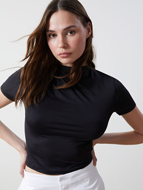 LCW Vision Dik Yaka Kadın Tişört - S54586Z8-CVL