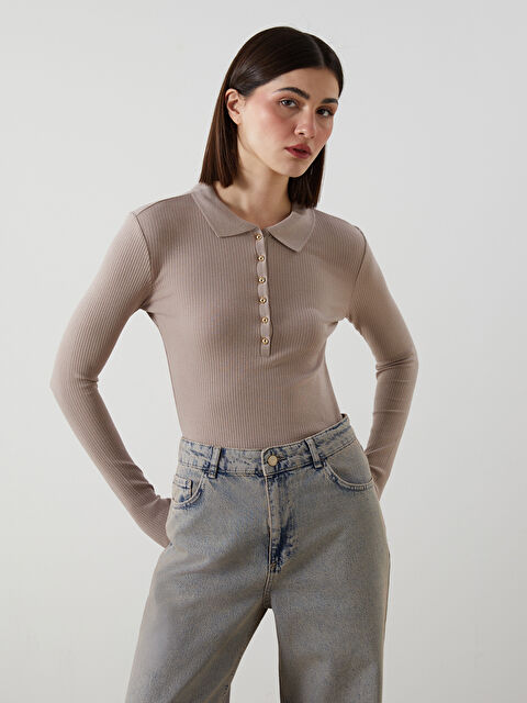 LCW Vision Polo Yaka Modal Karışımlı Kadın Tişört - S54587Z8-QYZ