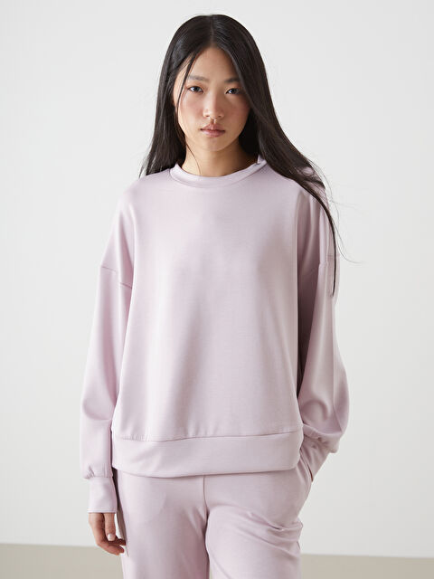 LCW Vision Bisiklet Yaka Oversize Kadın Sweatshirt - S54604Z8-FKK