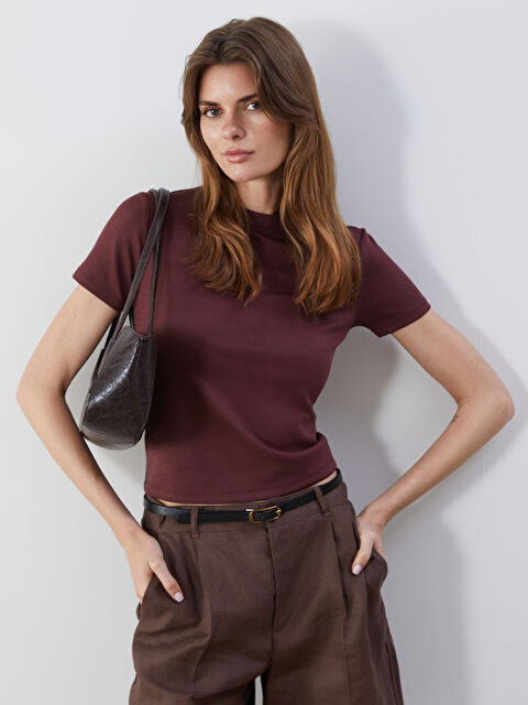 LCW Vision Dik Yaka Kadın Tişört - S54618Z8-HFA