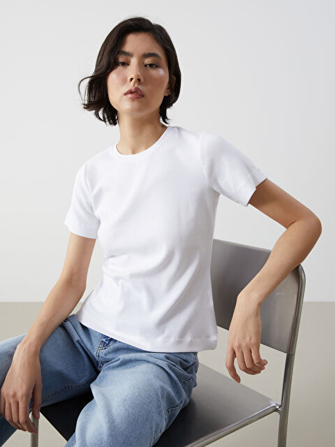 LCW Vision Bisiklet Yaka Kadın Tişört - S54630Z8-Q6K