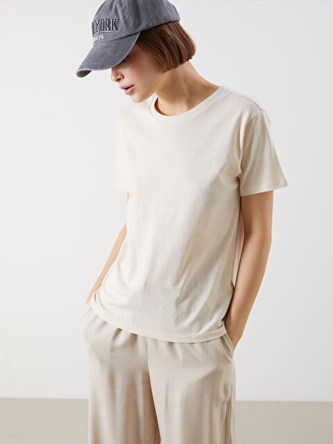 XSIDE Bisiklet Yaka Kadın Tişört - S54680Z8-FF7