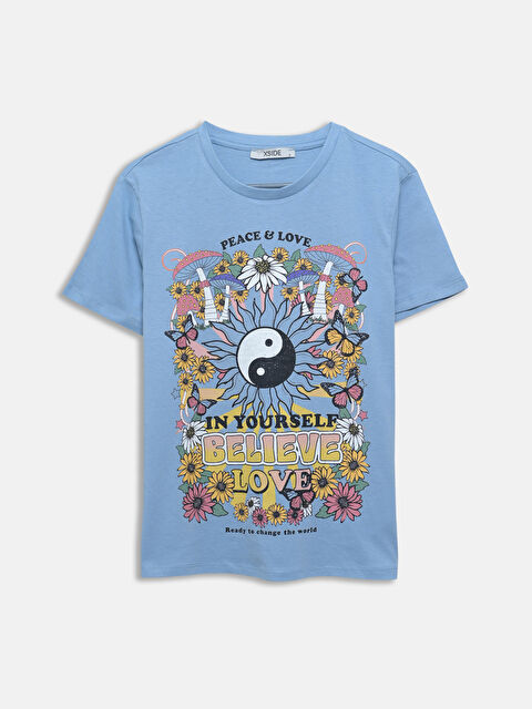 XSIDE Crew Neck Printed Women's T-Shirt - S54689Z8-YEB