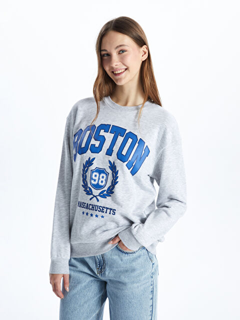 XSIDE Crew Neck Boston Printed Women's Sweatshirt - S54701Z8-LAL