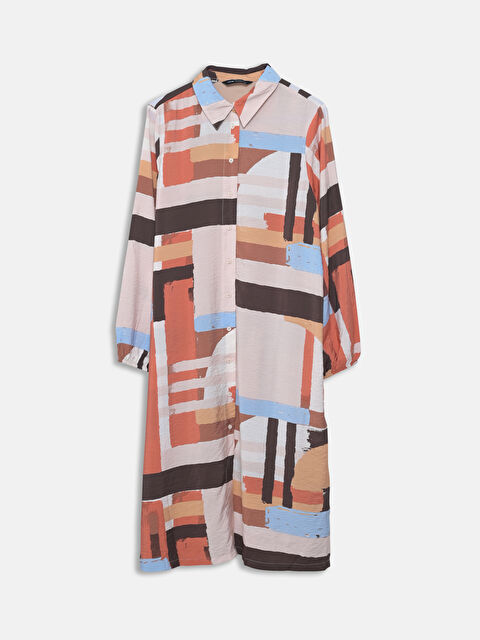 LCW Modest Patterned Women's Shirt Tunic - S54707Z8-LT9