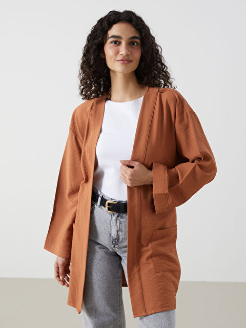 LCW Modest Shawl Collar Oversize Women's Kimono - S54711Z8-H7J