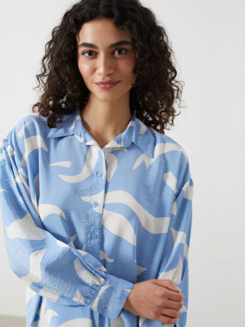 LCW Modest Patterned Women's Shirt Tunic - S54720Z8-LQQ