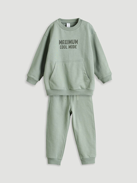 LCW Kids سروال رياضي وسويتشيرت أولاد 2 قطع - S54772Z1-GGY