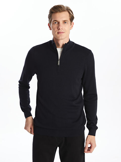 LCWAIKIKI Classic Dik Yaka Uzun Kollu Erkek Triko Kazak - S54826Z8-RFH