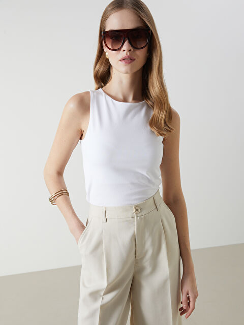 LCW Vision Bisiklet Yaka Kadın Atlet - S54862Z8-Q6K