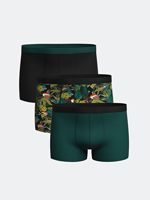 LC WAIKIKI عبوة من 3 قطع من سراويل بوكسر قطنية مطاطية بمقاس عادي للرجال - S54895Z8-LRR