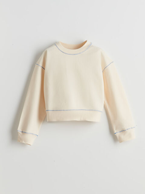 LCW Kids Bisiklet Yaka Kız Çocuk Sweatshirt - S54915Z4-FRC