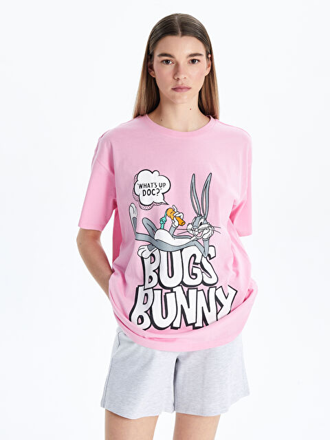 XSIDE Bisiklet Yaka Bugs Bunny Baskılı Kadın Tişört - S54960Z8-GA5