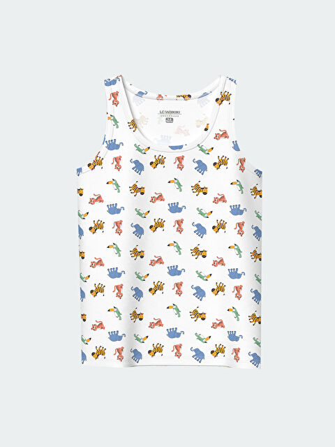 LCW Kids Bisiklet Yaka Baskılı Erkek Çocuk Atlet - S55047Z1-LU7