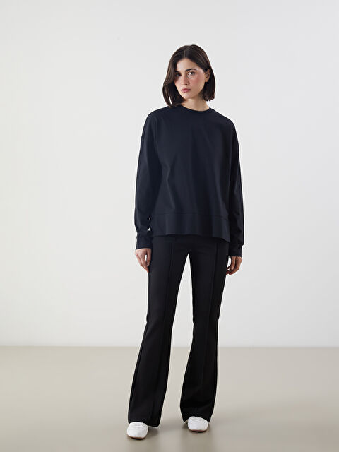 LCW Modest Beli Lastikli İspanyol Paça Kadın Pileli Pantolon - S55056Z8-CVL