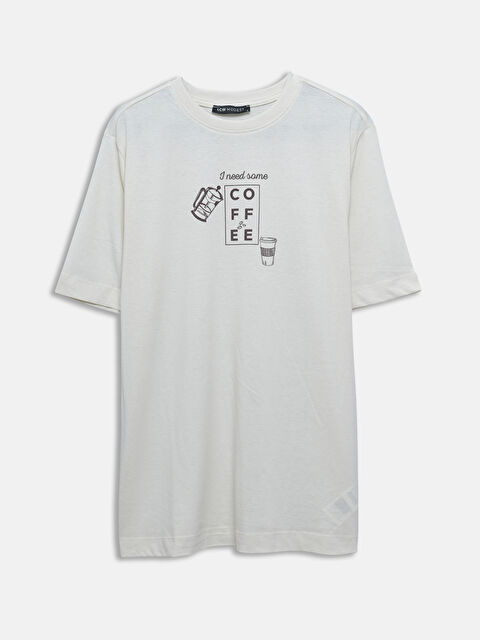 LCW Modest T-shirt Imprimé à Col Rond pour Femmes - S55069Z8-QVK