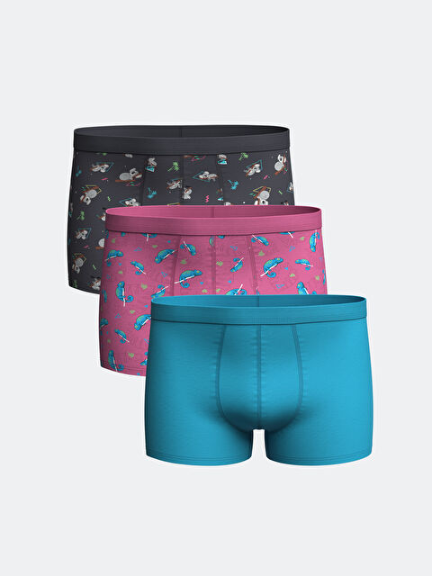 LC WAIKIKI Standart Kalıp Pamuklu Esnek Erkek Boxer 3'lü - S55099Z8-LT4