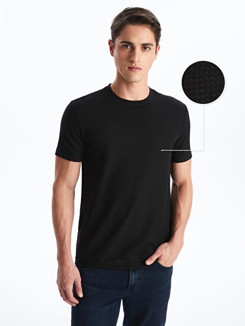 SOUTHBLUE Crew Neck Short Sleeve Men's Textured T-Shirt - S55150Z8-CVL