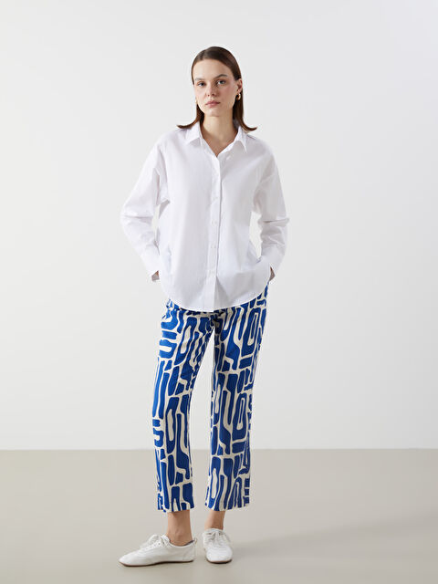 LCW Comfort بنطلون نسائي منقوش بخصر مطاطي - S55157Z8-LQQ