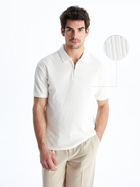 LCW Vision Polo Yaka Kısa Kollu Erkek Dokulu Tişört - S55165Z8-R9J