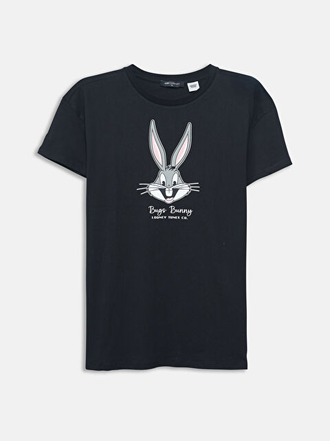 LCWAIKIKI Maternity Тениска за майчинство с кръгло деколте, отпечатка на Бъгс Бъни и къс ръкав