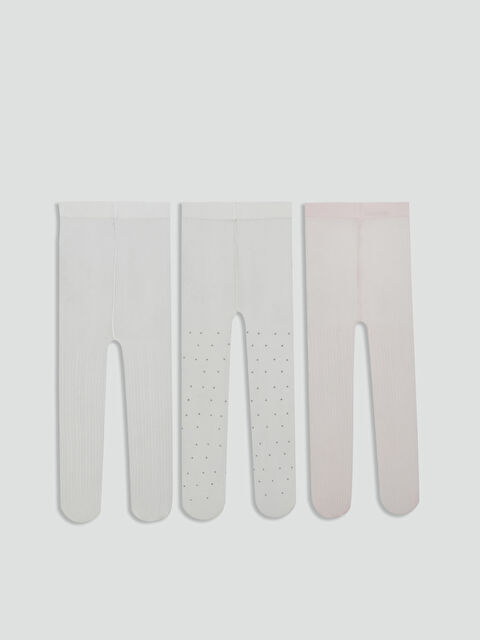 LCW baby Basic Kız Bebek Külotlu Çorap 3'lü - S55292Z1-R9J