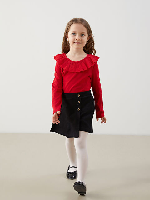 LCW Kids Beli Lastikli Kız Çocuk Şort Etek ve Külotlu Çorap 2'li - S55331Z1-CVL