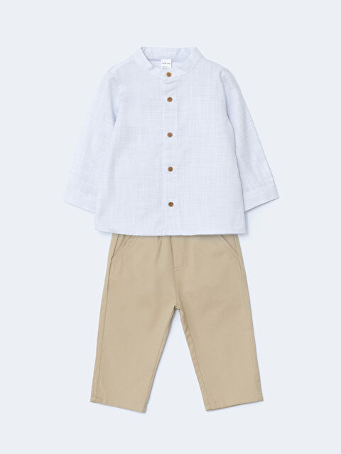 LCW baby Hakim Yaka Erkek Bebek Gömlek ve Pantolon 2'li - S55363Z1-YAP
