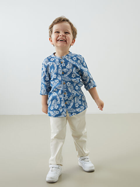 LCW baby Hakim Yaka Erkek Bebek Gömlek ve Pantolon 2'li - S55385Z1-LQQ