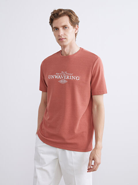 LCWAIKIKI Classic Bisiklet Yaka Kısa Kollu Baskılı Erkek Tişört - S55456Z8-VYC