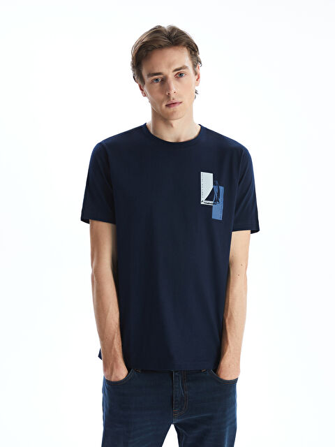 LCWAIKIKI Classic Bisiklet Yaka Kısa Kollu Baskılı Penye Erkek Tişört - S55474Z8-DWP