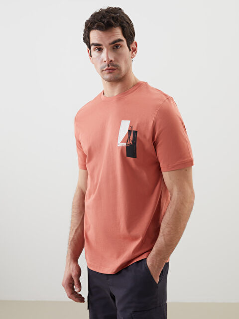 LCWAIKIKI Classic Bisiklet Yaka Kısa Kollu Baskılı Penye Erkek Tişört - S55474Z8-VYC