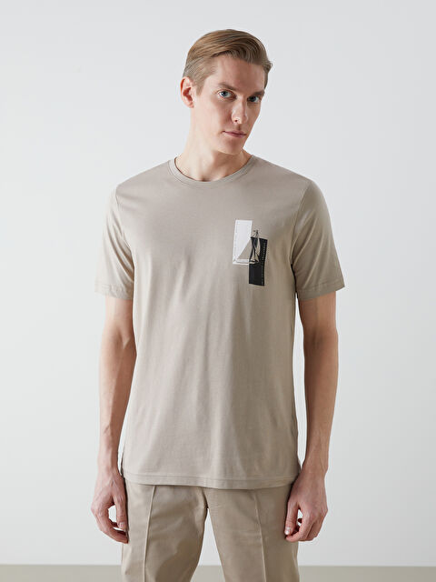 LCWAIKIKI Classic Bisiklet Yaka Kısa Kollu Baskılı Penye Erkek Tişört - S55474Z8-YUQ