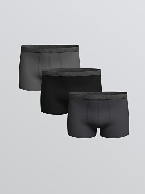 LC WAIKIKI عبوة من 3 قطع من سراويل بوكسر قطنية مطاطية بمقاس عادي للرجال - S55583Z8-L8N