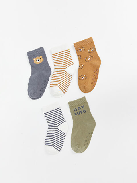 LCW ECO Baskılı Erkek Bebek Soket Çorap 5'li - S55609Z1-JPT