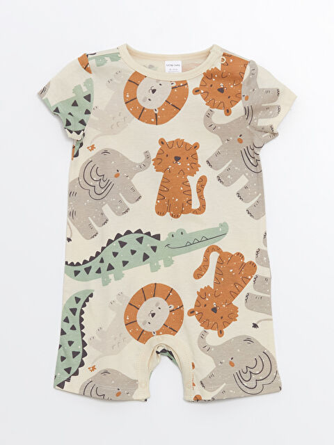 LCW baby Bisiklet Yaka Timsah Baskılı Erkek Bebek Tulum - S55616Z1-LQB