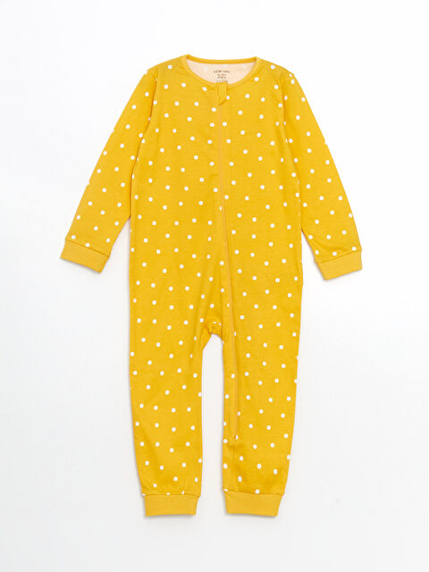 LCW baby Bisiklet Yaka Puantiyeli Kız Çocuk Tulum - S55640Z1-LUB