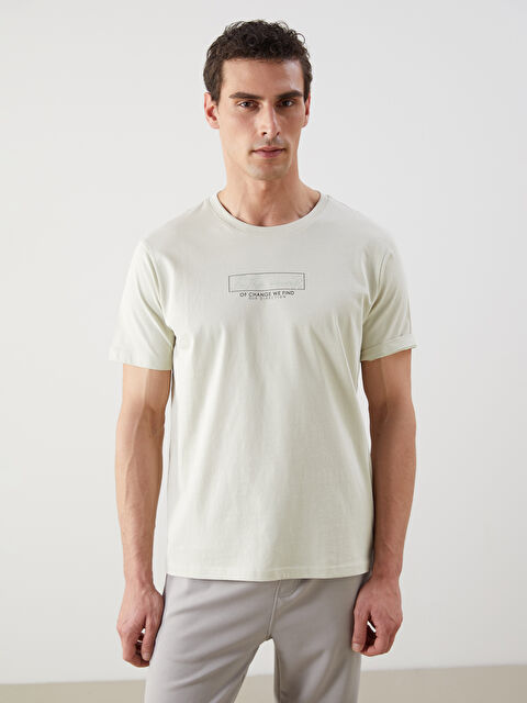 LCWAIKIKI Classic Crew Neck Printed Jersey Men's T-Shirt - S55658Z8-YSY