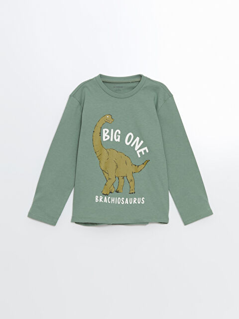 LCW Kids تيشيرت للأولاد بياقة دائرية وطبعة ديناصور - S55692Z1-GX7
