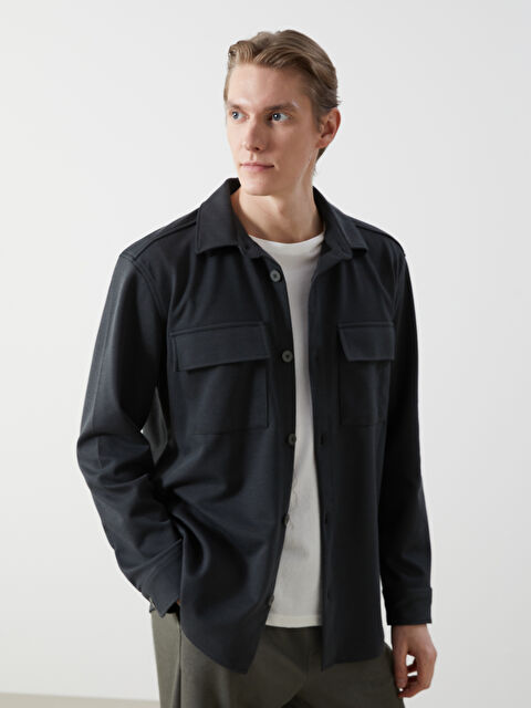 LCW Vision Regular Fit Uzun Kollu Erkek Gömlek Ceket - S55716Z8-CZP