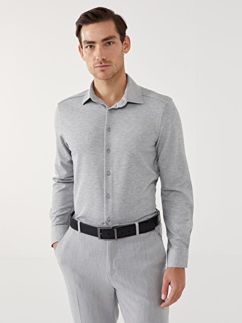 LCW Vision Slim Fit Uzun Kollu Erkek Gömlek - S55720Z8-QDS