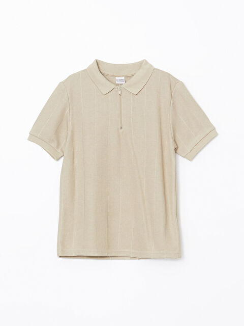 LCW Kids Polo Neck Textured Boys' T-Shirt - S55736Z4-FN0