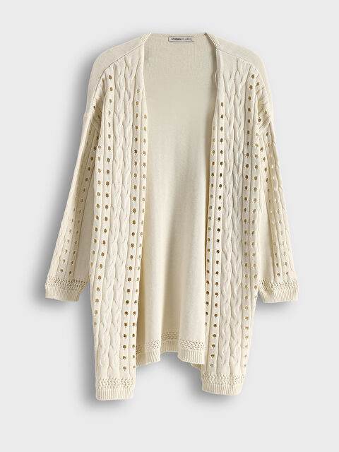 LCWAIKIKI Classic كارديجان تريكو بمظهر مثقّب - S55836Z8-FEW