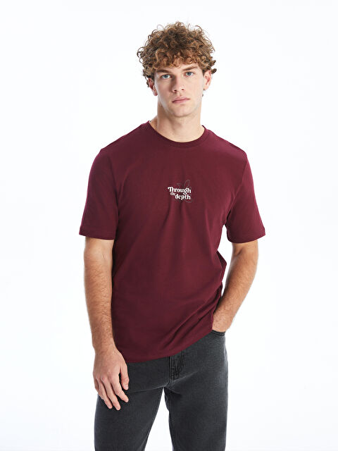 XSIDE Bisiklet Yaka Kısa Kollu Baskılı Penye Erkek Tişört - S55901Z8-YRP