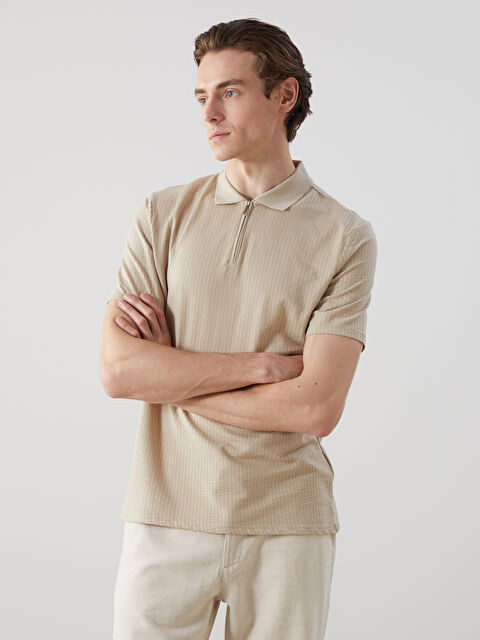 LCW Vision Polo Yaka Kısa Kollu Erkek Dokulu Tişört - S55905Z8-HZZ