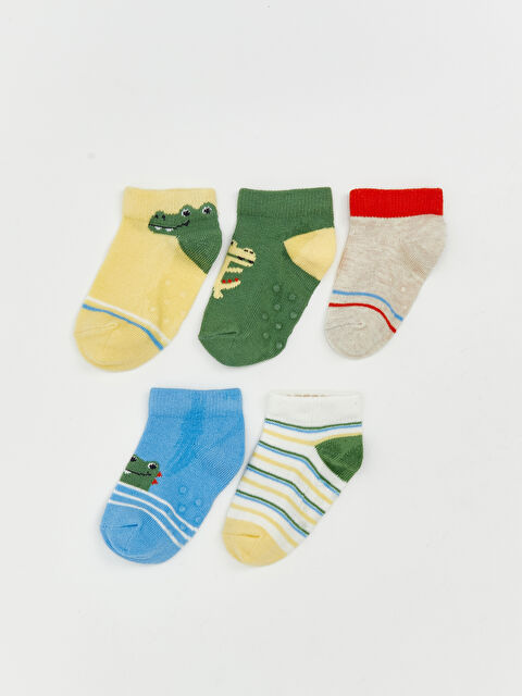 LCW baby Baskılı Erkek Bebek Patik Çorap 5'li - S55916Z1-JY3